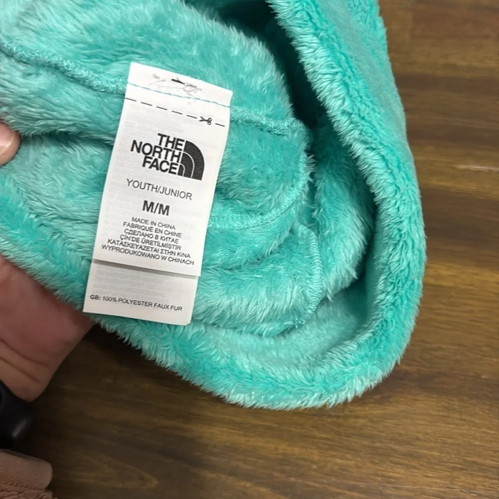 The North Face Mint Green Fleece Youth Beanie Hat Winter Warm Medium